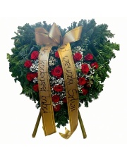 Wieniec pogrzebowy Serce z czerwonych róż – „Ostatnie Pożegnanie”
