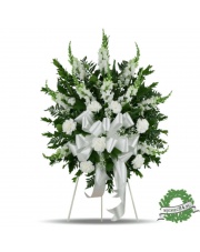 Wieniec pogrzebowy z białych kwiatów